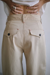 26SS★ WRAP CURVED COTTON TROUSER