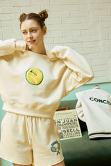 テニスボールソフトクリームクロップドスウェットシャツ [For women]