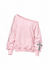 [2ND] CROSS SHOULDER SWEATSHIRT(PINK)