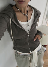 RIB SLIM HOOD ZIP-UP