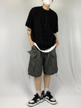 Minimal round short sleeve cardigan 2C