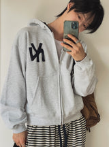 NY Applique Crop Hood Zip-Up