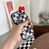 Heart checkerboard epoxy bumper case