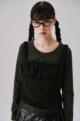 Stripe wool Tee [Black]