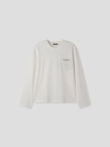Pocket check crop long sleeve shirt