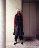 FLARE RIB SKIRT (CAHRCOAL)