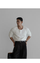 コットンボートネックニットTシャツ [Ivory]