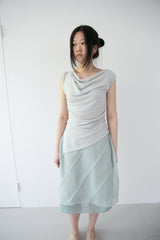 drape off-shoulder sleeveless top(3colors)