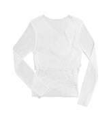 アートプリーツシースルー長袖Tシャツ