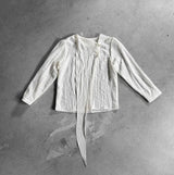 Noir Unbalance Button Scarf Blouse