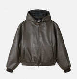 No.1490 Rレザークロップフードジャケット