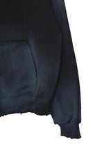 Spray washed hood zip-up