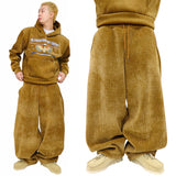 Wide corduroy mink napping pants
