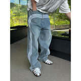 [Unisex] Track wide denim pants (2color)