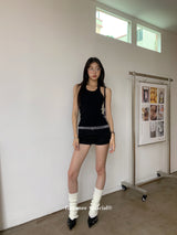 Underband lettering black sleeveless top