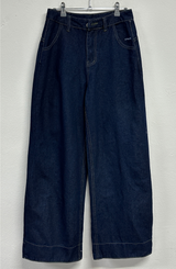 RIBBON🎀WIDE RIBBON ROLL-UP DENIM PANTS 🩵🎀