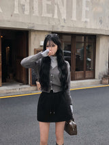 [BELLIDE MADE] 3 colors, stripe finger hole turtleneck T-shirt
