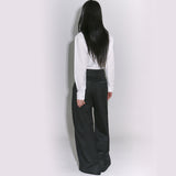 Wide-leg hook Trouser Black