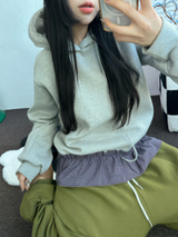チェックフリルカンカンフーディーTシャツスウェットシャツ💟🤍🖤🩶3カラー