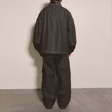 reverse Terry Pocket Denim Jacket_black