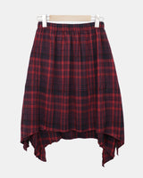 Treel Vintage Check Layered Midi Skirt