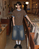 (UNISEX) Cutting Star Double Sleeve Tee