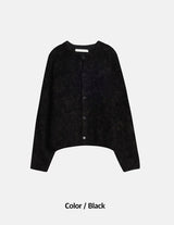[Unisex] Blend hair crop cardigan(2color)