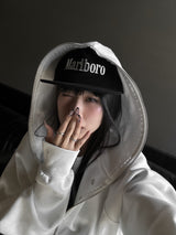Eyelet full hoodie zip up