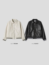 Twin Line Leather Jacket (2color) (No.995)