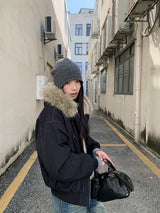 Grand Fur Hoodie Zip-Up Parka Jacket