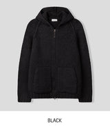 Pony Two-Way Knit Hooded Zip-Up