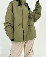 (UNISEX) ビッグフードクリンクルビッグポケットビッグフードフェルドジャンパー - 2 カラー