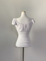 Elisebe Strap Shirring Top (white)