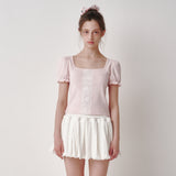 レースパフTシャツ(Pink)
