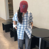Blue Pepper Oversized Fit Boxy Fit Checkered Shirt Shirt [MANDARINETREE ONLY]