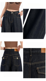 Lyocell ルーズフィットワイドデニムパンツ