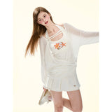 [Girly Fancy Club] pure series* summer refreshing versatile casual white pleated skort