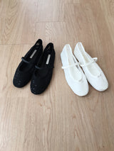 Lace see-through flats