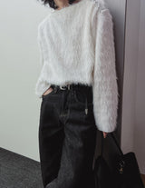 Local shoulder chain hairy knit