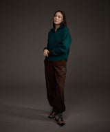 W COLOR MIX KNIT ZIP-UP CARDIGAN GREEN