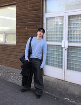 No.1631 ストライプパッチブラックデニムパンツ