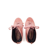 Suede Lace-Up Open Toe Heel(Pink)