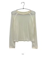 ミニューシースルーウール切開長袖Tシャツ(4c)