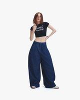 PUSH PUSH PP STRIPES PANTS ストライプワイドパンツ青色（あおいろ）