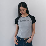 C CONTRAST RAGLAN SLIM T-SHIRT_BLACK