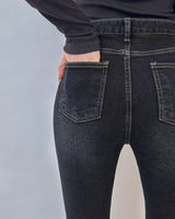 フリースブーツカットデニムパンツ