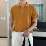 LMN Summer Scotty 3 Button Collar Short Sleeve Knitwear (8 colors)