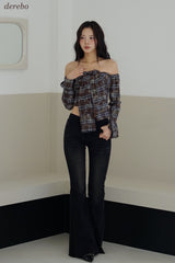 black jeans bootcut denim pants