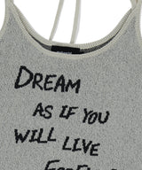 LETTERING SLEEVELESS KNIT