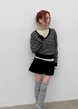 [MADE] Rivni Stripe V-Neck Knit